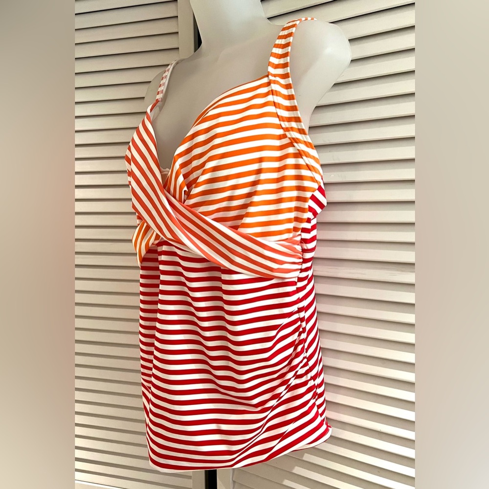Lands' End Like New Condition Women’s Wrap Underwire Tankini Top Swimsuit Sz 18 - Picture 2 of 9
